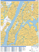 New York  Wall Map Basic Style